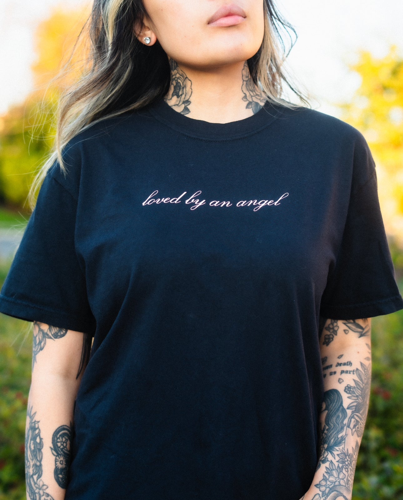 LOVED BY AN ANGEL T-SHIRT