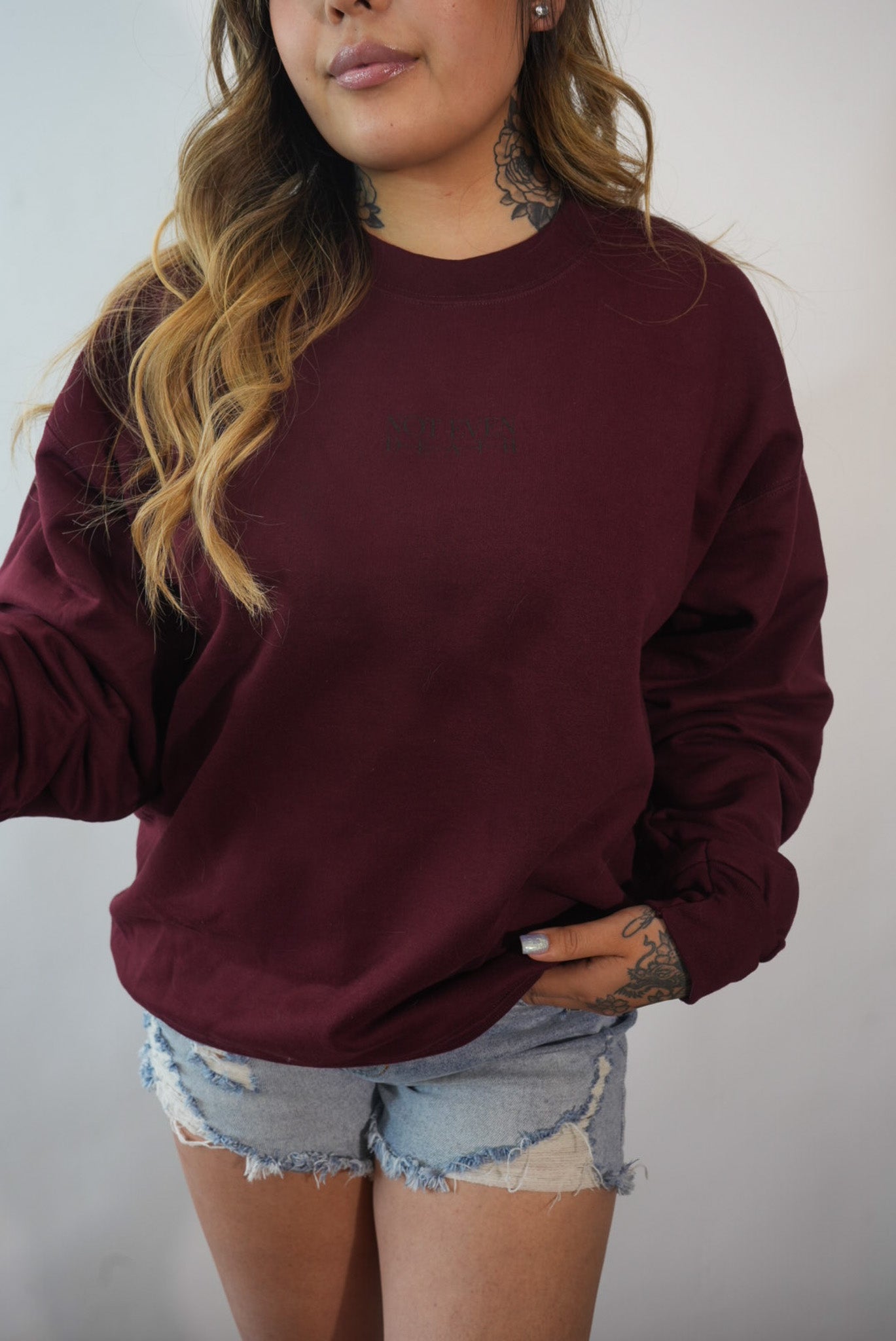 *LIMITED EDITION* MAROON NOT EVEN DEATH CREW NECK